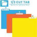 Colored File Folders, 120 Pack Letter Size 8.5 x 11, 1/3-Cut Tabs, 6 Assorted Colors, Paper Document Folders for Home, Office and School Filing