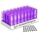 CAidRE Monthly Pill Organizer 2 Times A Day, One Month Pill Organizer AM PM, 31 Day Pill Organizer, Monthly Pill Box Organizer for Vitamins, Supplements and Medications, 31 Day Pill Case, Purple