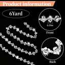 6 Yards Bling Rhinestone Chain Trim for Sewing Crafts Clothes Shoes Cups, Rhinestone Applique Embellishments Silver Crystal Chain for Jewelry Making Wedding Cake Bags DIY(Silver)