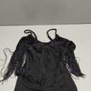 Womens Western Cowgirl Fringe Top - Country Concert Outfits Festival Tassel Hem Boho Rodeo Camisole Rave Tank Shirt (Small, Black)