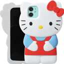 Cartoon Case for iPhone 15 Pro Max 6.7", Fashion Cute 3D Cute Kitty Kawaii Soft Silicone Animal Protective Gel Shockproof Gel Back Cover for Kids Women Girls Boys (Blue-1)
