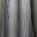 MAYFASEY Women's Elegant High Split Flare Sleeve Formal Evening Gowns Maxi Dress with Cape (Medium, White)