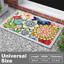 Rnivvi Front Door Mat, 30"x17" Cute Flower Theme Indoor Outdoor Welcome Mat, Heavy Duty Low Profile Anti-Slip Entryway Rug for Home Entrance, Floor, Patio Entry, Mud Room, Mandala Floral