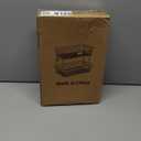 2 Tier Fruit Basket for Kitchen Counter with 2 Banana Hangers, Countertop Metal Bread Basket with Wooden Handle, Large Storage Stand for Vegetables, Snacks, Eggs, Produce Storage  Black