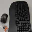 MEETION Ergonomic Keyboard and Mouse Wireless Combo, Wave Keys Natural Typing, 2.4G USB Receiver Wireless Keyboard with Wrist Rest, 4 Adjustable DPI Optical Mouse, Computer/Laptop/Windows/Mac, Black