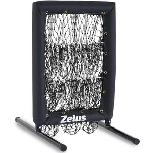 ZELUS 9-Hole Pitching Net, Heavy-Duty Baseball Net with Authentic Strike Zone & Detachable Stand, Height Adjustable Baseball Training Net for Batting Pitching Hitting, Softball Aid Equipment 35.3lb.