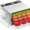 Food Dehydrator - 5 Stainless Steel Trays Dryer Machine with 194 Temperature Control & Adjustable Timer, 400W Meat Dehydrator for Jerky, Fruit, Veggies, Dog Treats, 50 Recipes Book Included