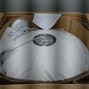 Fivemengo 20in Lantern Pendant Light Bubble Saucer, White Imitation Silk