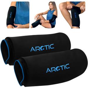 Two Pack - Cold Therapy Compression Ice Sleeve, Knee Ice Pack Wrap for Injuries, Elbow, Quad & Hamstring Relief, Flexible & Reusable Cold Wrap Recovery for Meniscus, ACL, MCL, Ice & Heat Therapy (Medium)