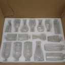 Glass Bud Vases in Bulk Set of 17, Transparent Clear Small Mini Vases for Flowers, Vintage Vase for Centepiece,Wedding, Table Decor, Baby Shower, Christmas, Home and Events