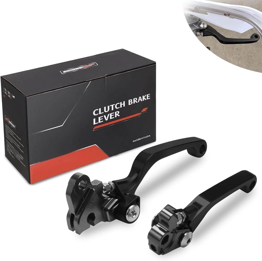 JFG Racing Dirt Bike Clutch Lever,Motorcycle Billet Pivot Foldable Clutch Brake Lever for CRF150F/CRF230F 2003-2017 CRF250F 2019-2022 Dirt Bike Enduro - Black