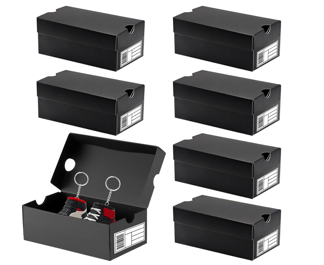 Arsmat 16 Pack Mini Sneaker Gift Boxes, 4.7 x 2.5 x 2 Inch Small Shoes Box with Editable Labels for Parties, Sports-Themed Candy, Cookies, Snacks