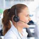 USB Headset with Microphone for PC, Computer Headset with Mic, Wired Headset with USB-A & Type-C, Mute, In-Line Controls Call Center Headphone for Work PC Laptop Office Phone Meeting Zoom Skype