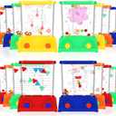 Zhanmai 16Pcs Handheld Water Games Mini Arcade Fish Ring Toss Basketball, Water Ring Toss Handheld Toys for Kids Adults, Retro Games for Beach Toy Party (Orange, Green, Yellow, Red, and Blue)