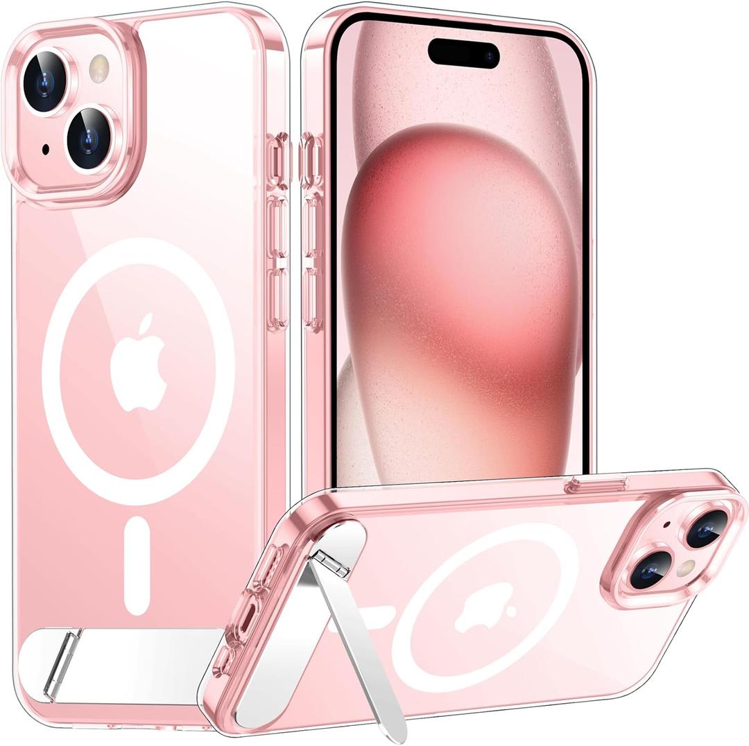 Temdan Magnetic Compatible with iPhone 15 Case, [Built-in Invisible Kickstand][Compatible with MagSafe] [Military Grade Shockproof] Slim Thin Phone Case for iPhone 15 6.1"
