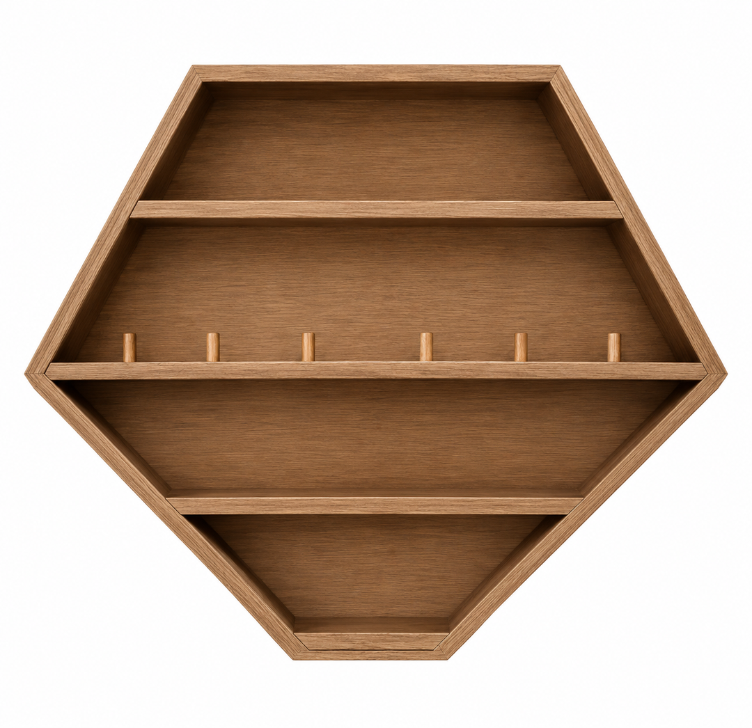 Baseball Display Case, 10 Baseball and 10 Tournament Championship Ring Display Case, Wood Display Holder for Baseballs, Trophy and Medal Gift Display Case, Souvenir and Collectables Display