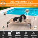 K&H Outdoor Elevated Dog Bed - Cooling Raised Dog Bed for Small & Medium Pets, Breathable Mesh Hammock Design, Indoor/Outdoor Washable Cover, Portable Metal Frame, Tan, Medium 32x25in