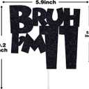 Bruh I'm 11 Cake Topper, It's My Birthday Bro, Cheers to 11 Years/Hello Eleven for Big Brother, Happy 11th Birthday Party Decorations Supplies for Kids Boys, Black Glitter