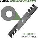 AM31100 Mulching Blades for John Deere 46 inch Deck 180 185 240 245 260 265 285 300 316 LT166 F510 F525 120 140 116 214 216 Sabre 1546 1646 Lawn Mower Toothed Blades Lesco 050335 M41967 M127466 3 Pack