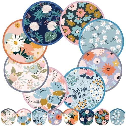 Gejoy 24 Pieces Morandi Style Foldable Fan Handheld Compact Cooling Fans Multi Role Round Fans for Outdoor Games for Women Man Daily Use Festival Wedding Party Favors Decorations Portable, 8 Style