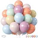 Pastel Retro Balloons, 12 Inch 6 Color Blue Purple Green Pink Beige Latex Party Balloon for Birthday Graduation Anniversary Baby Shower Wedding Decorations