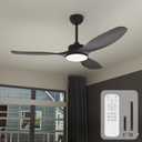 52'' Ceiling Fans with Lights Remote Control,Black Sloped Mount Ceiling Fan 3CCT 22W Dimmable LED Light,3 Reversible Blades,6 Speed Ceiling Fan for Bedroom Livingroom Home Office