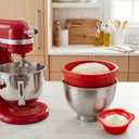 Silicone Bowl Liner for KitchenAid Mixer 4.5/5QT, Collapsible Mixing Bowl Insert with Airtight Lid, Food Grade Silicone KitchenAid Stand Mixer Bowl Liner, Heat Resistant, Dishwasher Safe, 1 Pack (Red)