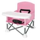 Portable Toddler Booster Seat - Easy-Fold Eating Lawn Camping Chair for Indoor and Outdoor Adventures (Pink)