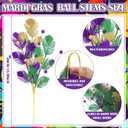6 Pcs Mardi Gras Decorations Tables Centerpieces Purple Gold Green Picks and Sprays 15.8 Inch Artificial Feather Ornaments for Carnival Tree Topper Vase Home Decor DIY Crafts