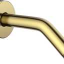 YASFEL Brushed Gold Shower Arm 6" Shower Extension Arm Pipe with Flange and Teflon Tape for Shower Head & Handheld Shower Head(SUS 304, Brushed Gold,NPT)