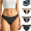Period Underwear for Teen Girl - Brief Style Seamless Teen Girl Period Underwear Heavy Flow Leak Proof 3pcs Panties (Black, M)