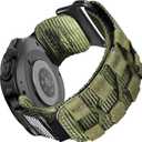 MOFREE Compatible with Samsung Galaxy Watch Ultra 47mm/Ultra 2 (2024/2025) Bands,Rugged Nylon Woven Loop Sport Adjustable Strap Replacement Wristband for Samsung Galaxy Watch Ultra Bands for Men Army-green