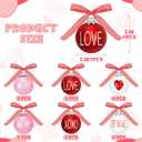 24PCS Ball Ornaments, 2.36 Inches Red Pink White Ball Shaped Ornaments, Cute Ball Hanging Baubles Decorations for Tree Love Day Wedding Christmas Party Supplies
