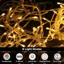 EcoNour Warm White Christmas Icicle Lights for Outside, 33FT 360LED Outdoor Icicle Lights with 8 Mode, 8HR Timer, Memory Function, Clear Wire connectable, Plug in Fairy Lights for Roofline, Yard