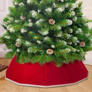 Mr. Pen- Christmas Tree Collar, 28 Red Tree Collar for Pencil Tree, Christmas Tree Collars for Artificial Trees, Christmas Tree Base Cover, Xmas Tree Collar for Christmas Tree Cover Base