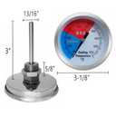 2 Pack BBQ Grill Temperature Gauge, 3 inch Dial Face Charcoal Grill Pit Smoker Thermometer Gauge BBQ Temp Gauge Grill Thermometer