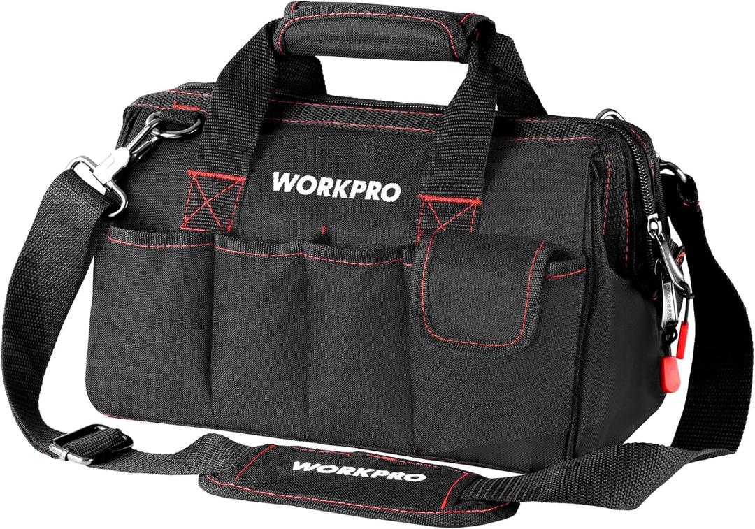 Workpro 12-inch Close Top Wide Mouth Storage Tool Bag, W081020A