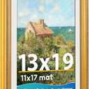 Vintage 13x19 Picture Frame,Antique Gold Photo Frames with Plexiglass Front,Ornate Picture Frames Display 11x17 with Mat or 13x19 Frame Without,Wall Dcor,1 Pack,Gold