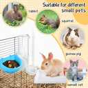 LOYIM 19 Pcs Rabbit Starter Kit Small Bunny Litter Box Animal Grooming Kit Water Bottle Bunny Toys Hay Feeder Bowl Blankets with Cleaning Set for Guinea Pig Rabbit Accessories (White)