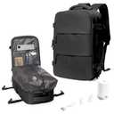 SEAFEW Large Airback Backpack with Vacuum Seal Compression, Vacuum Travel Flight Backpacks with pump, Waterproof Work Backpack Compression bags Casual Daypack with USB Charging Port, Black