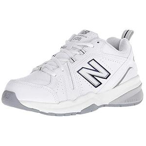 New Balance Women's 608 V5 Casual Comfort Cross Trainer, White/ Silver Mink/ Pigment, 11 Narrow