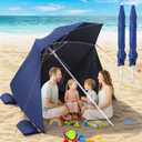 Beach Shelter Umbrella,2Pack UPF 50+ Large Camping Umbrella for Sports, Beach, Yard, Outdoor Activity, Windproof, Rainproof Canopy for Sun and Rain Protection, Dual Side Shelter Panel, Easy Setup