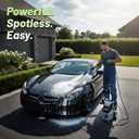 High Pressure Washer with Foam Cannon - Home Power Washer for Cars, Driveway, Patios & Decks (Light Gray.)