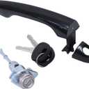 MOTOKU Front Left Black Exterior Door Handle and Door Lock Cylinder Kit for Hyundai Elantra 2017-2020 Driver Side w/ 2 Keys