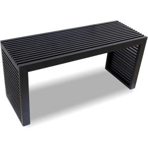 Bamboo Dining Bench, 35 inch Entryway Bench, Indoor Kitchen Table Bench for Entryway Dining Room Living Room Bedroom End of Bed-Black