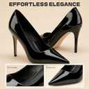 heelchic Slingback Heels for Women Pointed Toe Stiletto Heel Closed Toe Pumps Slip on High Heels 2.95 inch Dress Pumps