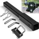 MorningRo 18 Inch Trailer Hitch Extender Fits for 2 Inch Receiver with Pin Clip Anti Rattle Tightener Rack for Tube Extender Receiver 3, 500 Lbs for Trailer Truck Cargo Carriers