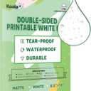 Koala Waterproof Paper for Laser Printer, Tearproof Printer Paper, Matte Double Sided Printable White Film 8.5x11 In 25 Sheets For Printing Backpacking Maps