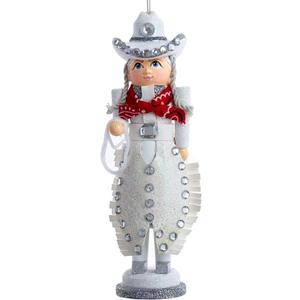 Kurt Adler 6-Inch Hollywood Rhinestone Cowgirl Nutcracker Ornament