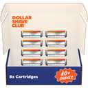 Dollar Shave Club | 4 Blade Razor Refills (8 Pack) | Swift Rinse Blades for Longer and Thicker Hair
